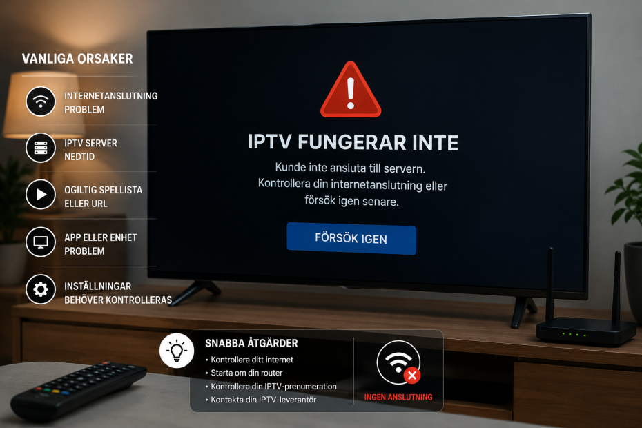 iptv fungerar inte