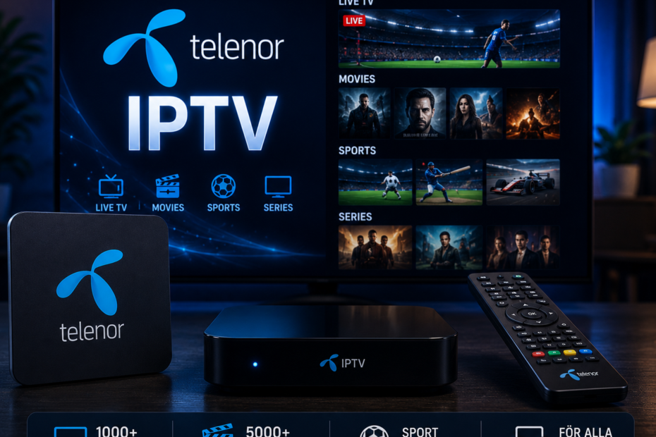 IPTV Telenor på TV-skärm.