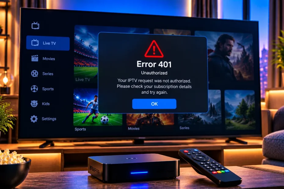 iptv error 401